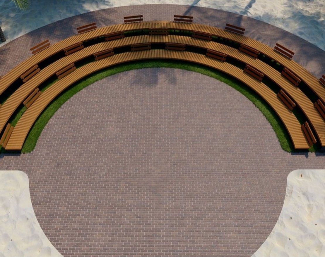 Амфитеатр Радиус 6-8 м, со спинками - вид 3