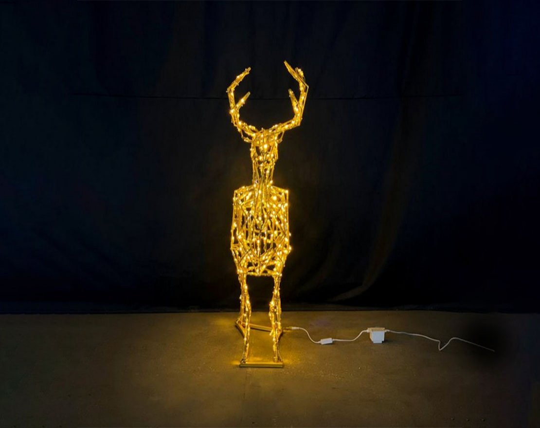 Световая полигональная фигура Олень d017 - вид 2