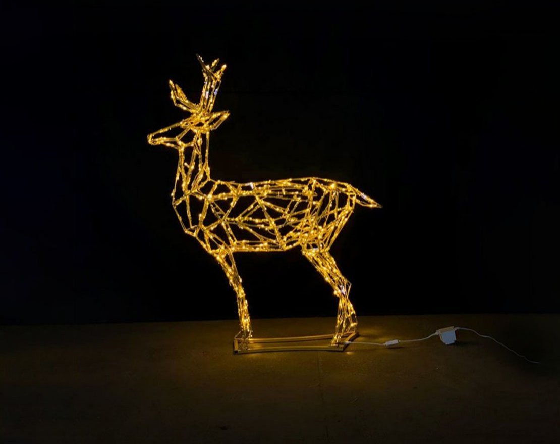 Световая полигональная фигура Олень d017 - вид 3