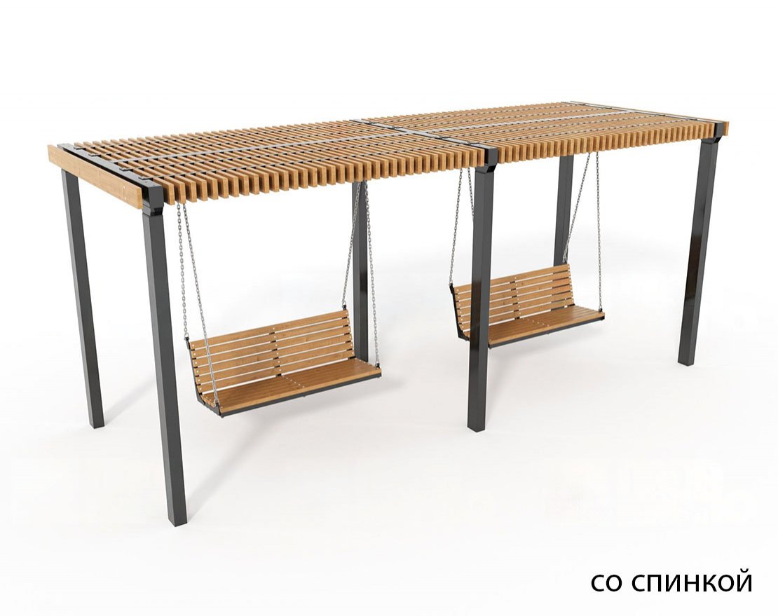 Теневой навес с  качелями «Весенний уголок» - вид 3